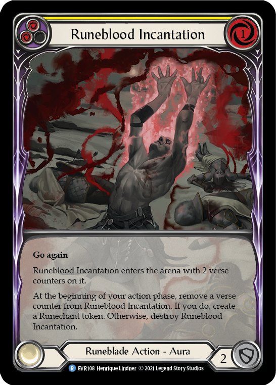 Runeblood Incantation (Yellow) [EVR108] (Everfest)  1st Edition Extended Art Rainbow Foil | Gam3 Escape