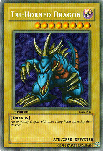 Tri-Horned Dragon [LOB-000] Secret Rare | Gam3 Escape