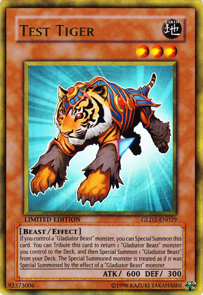 Test Tiger [GLD2-EN029] Ultra Rare | Gam3 Escape