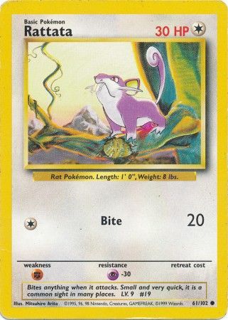 Rattata (61/102) [Base Set Unlimited] | Gam3 Escape