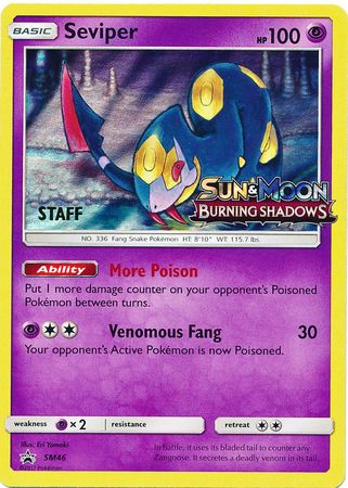 Seviper (SM46) (Staff Prerelease Promo) [Sun & Moon: Black Star Promos] | Gam3 Escape