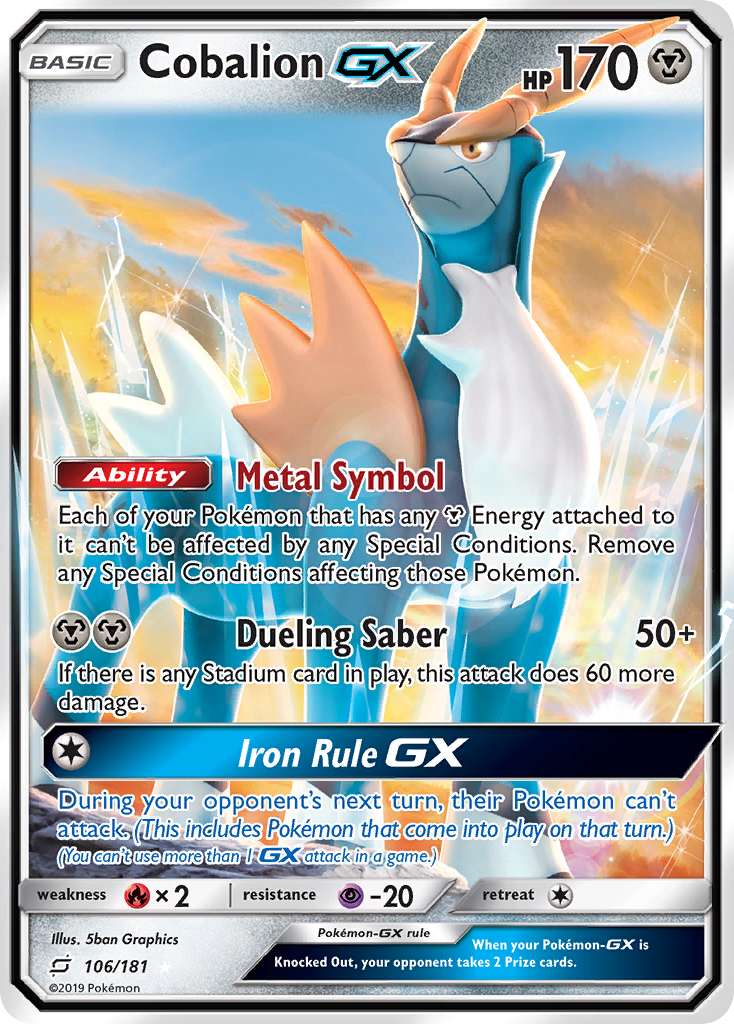 Cobalion GX (106/181) [Sun & Moon: Team Up] | Gam3 Escape