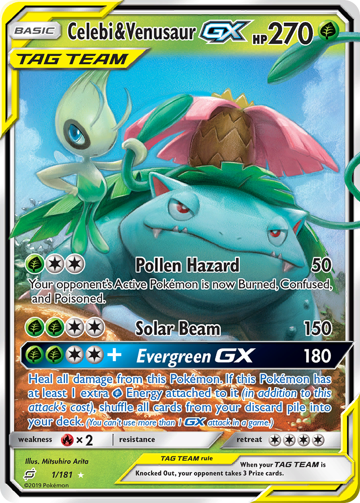 Celebi & Venusaur GX (1/181) [Sun & Moon: Team Up] | Gam3 Escape