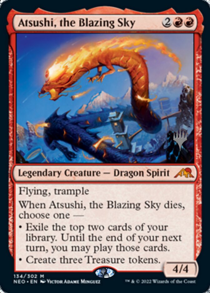 Atsushi, the Blazing Sky (Promo Pack) [Kamigawa: Neon Dynasty Promos] | Gam3 Escape