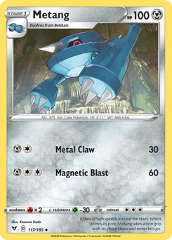 Metang (117/185) [Sword & Shield: Vivid Voltage] | Gam3 Escape