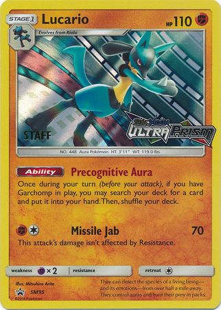 Lucario (SM95) (Staff Prerelease Promo) [Sun & Moon: Black Star Promos] | Gam3 Escape