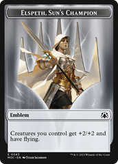 Warrior // Elspeth, Sun's Champion Emblem Double-Sided Token [March of the Machine Commander Tokens] | Gam3 Escape
