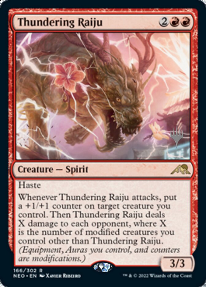 Thundering Raiju (Promo Pack) [Kamigawa: Neon Dynasty Promos] | Gam3 Escape