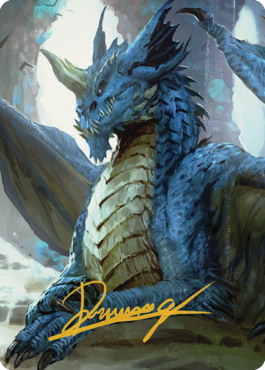 Young Blue Dragon Art Card (Gold-Stamped Signature) [Commander Legends: Battle for Baldur's Gate Art Series] | Gam3 Escape