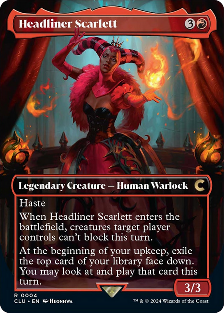 Headliner Scarlett (Borderless) [Ravnica: Clue Edition] | Gam3 Escape