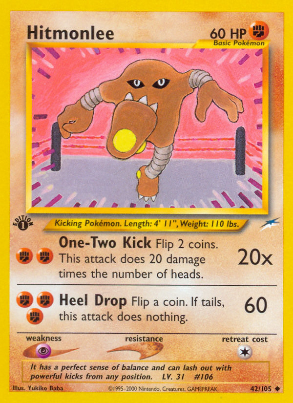 Hitmonlee (42/105) [Neo Destiny 1st Edition] | Gam3 Escape