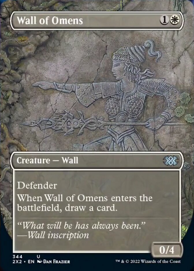 Wall of Omens (Borderless Alternate Art) [Double Masters 2022] | Gam3 Escape