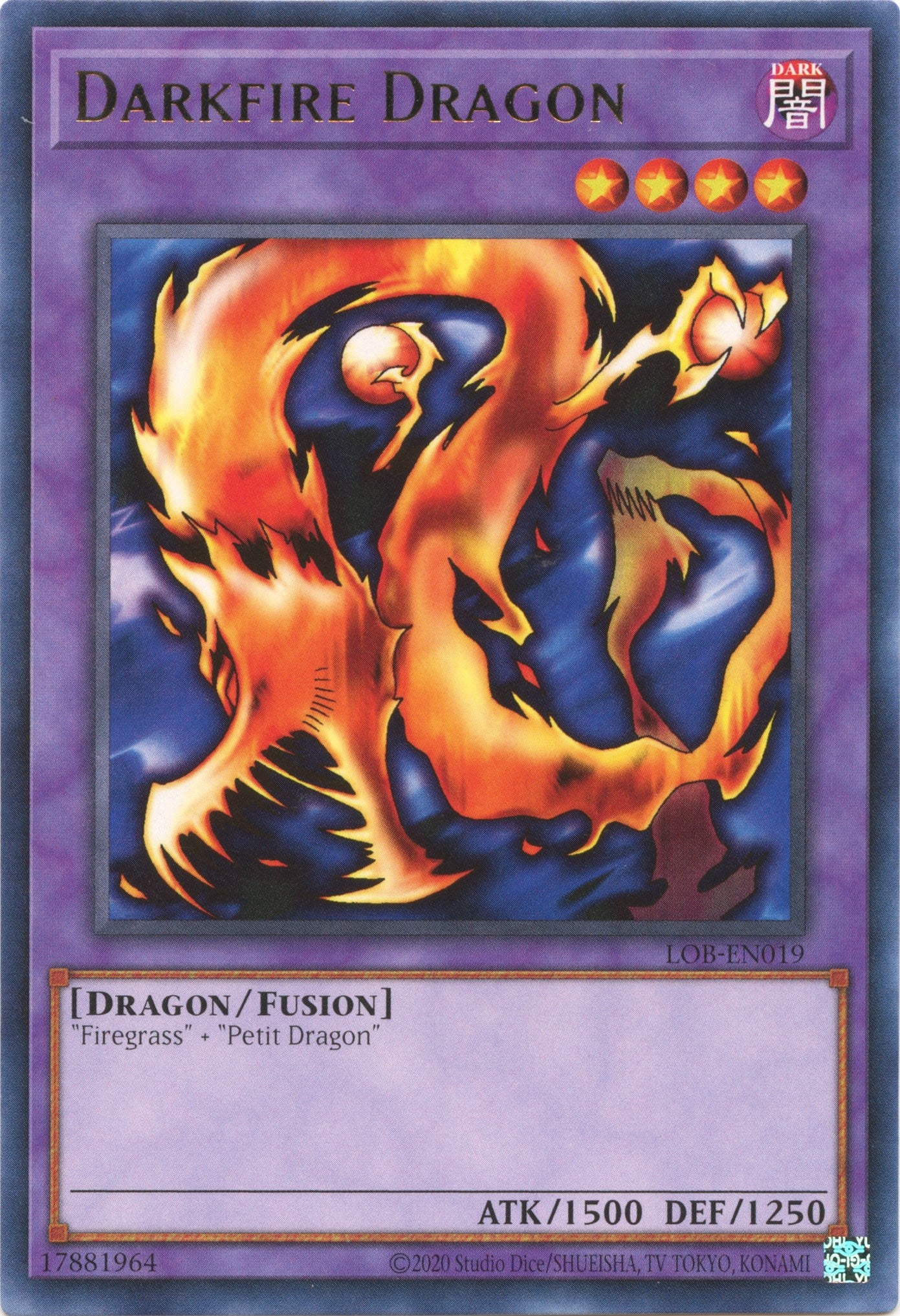 Darkfire Dragon (25th Anniversary) [LOB-EN019] Rare | Gam3 Escape