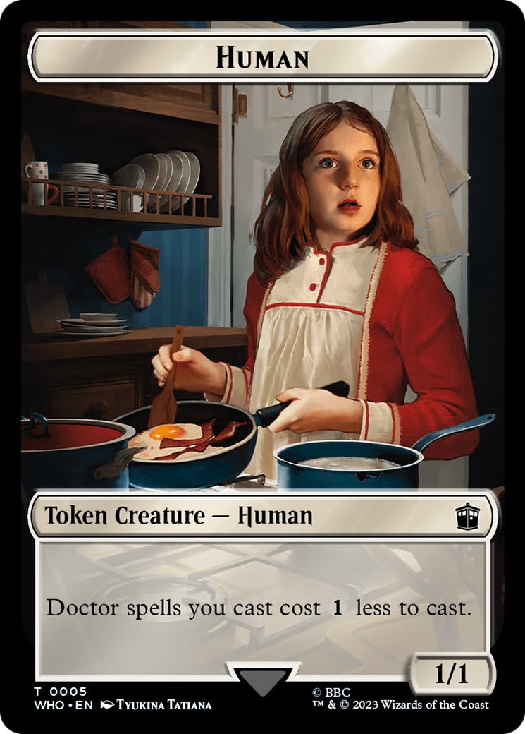 Human (0005) // Food (0026) Double-Sided Token [Doctor Who Tokens] | Gam3 Escape