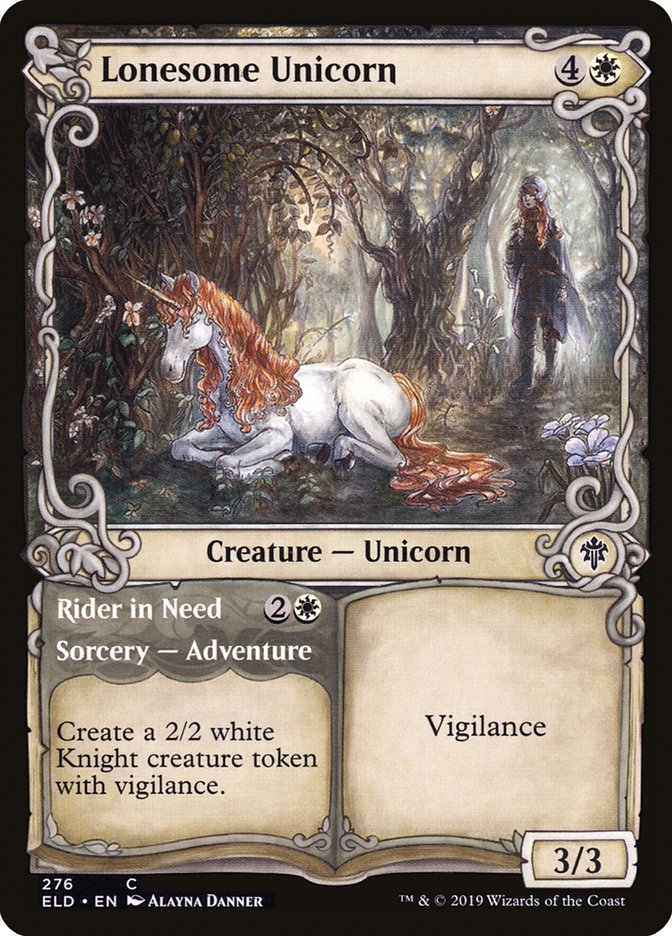 Lonesome Unicorn // Rider in Need (Showcase) [Throne of Eldraine] | Gam3 Escape