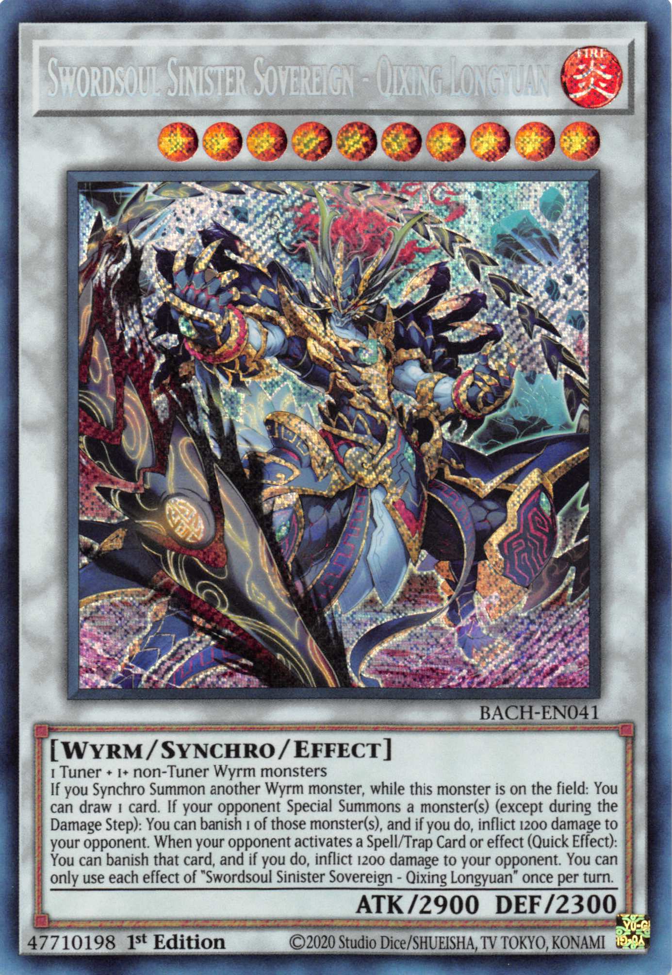 Swordsoul Sinister Sovereign - Qixing Longyuan [BACH-EN041] Secret Rare | Gam3 Escape