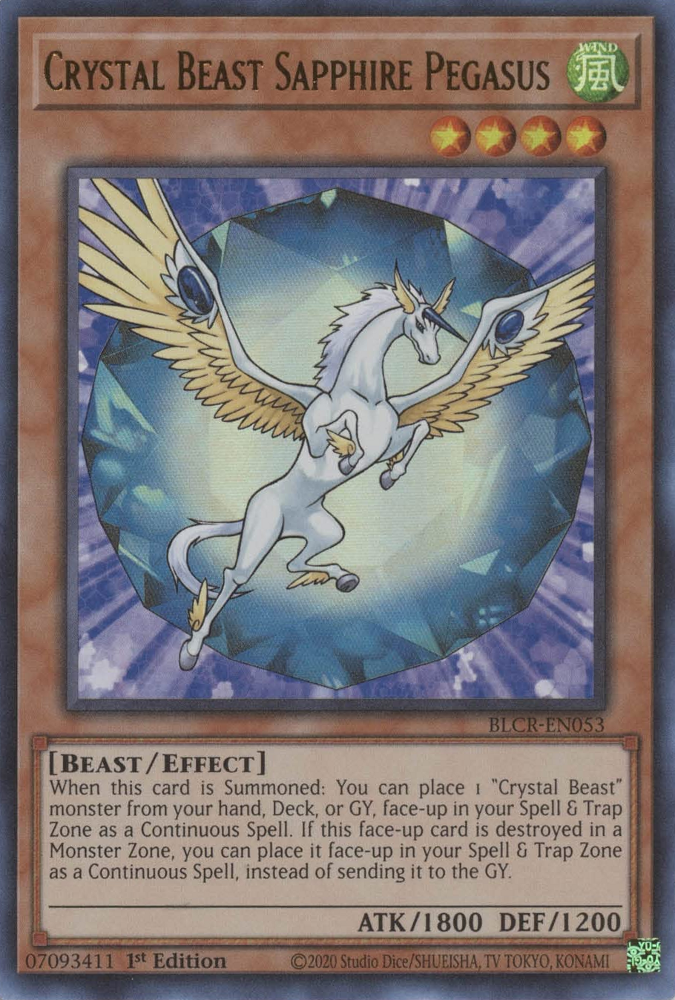 Crystal Beast Sapphire Pegasus [BLCR-EN053] Ultra Rare | Gam3 Escape