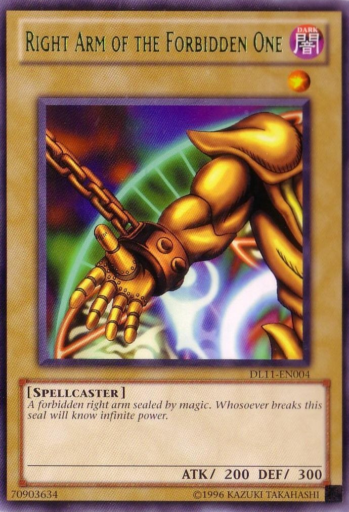 Right Arm of the Forbidden One (Green) [DL11-EN004] Rare | Gam3 Escape