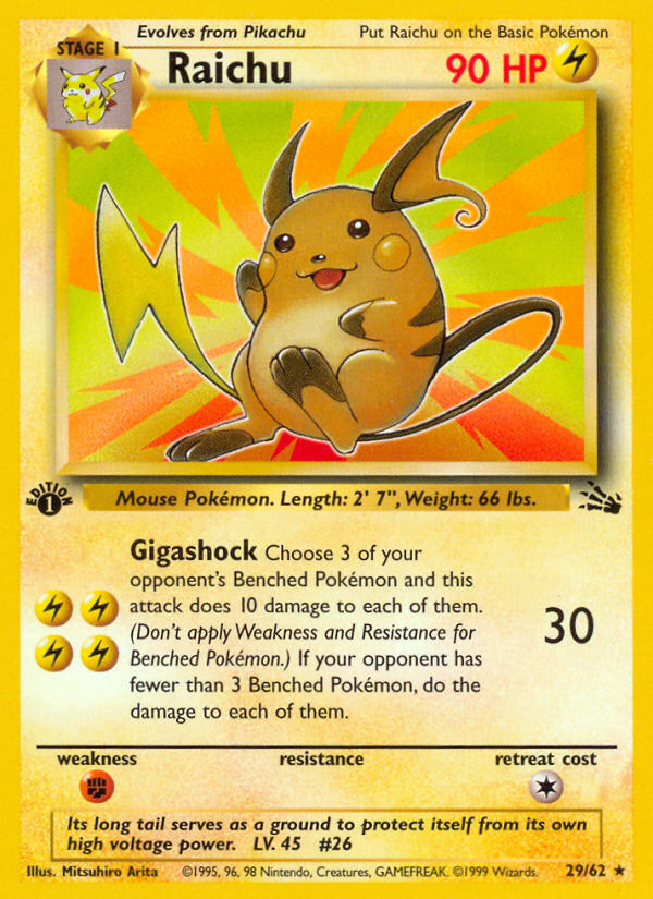 Raichu (29/62) [Fossil 1st Edition] | Gam3 Escape