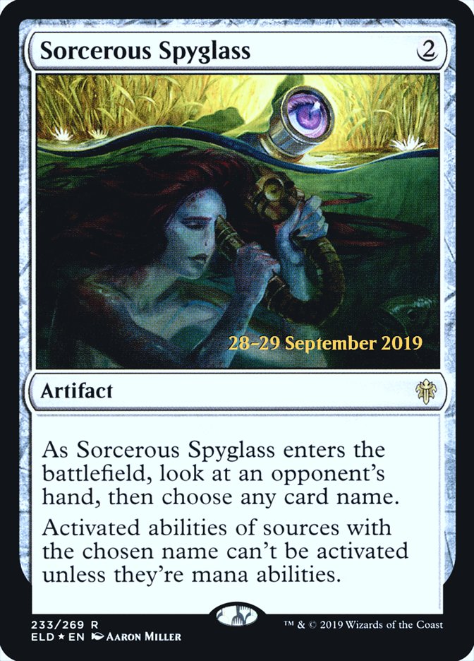 Sorcerous Spyglass  [Throne of Eldraine Prerelease Promos] | Gam3 Escape