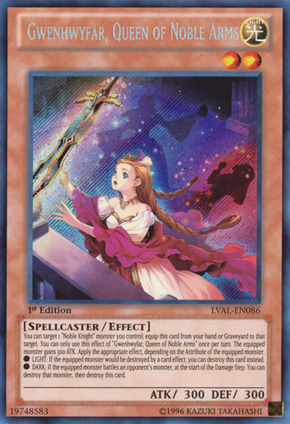 Gwenhwyfar, Queen of Noble Arms [LVAL-EN086] Secret Rare | Gam3 Escape