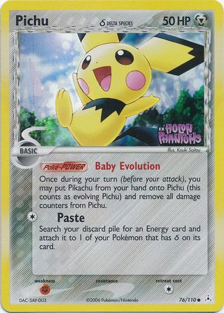 Pichu (76/110) (Delta Species) (Stamped) [EX: Holon Phantoms] | Gam3 Escape