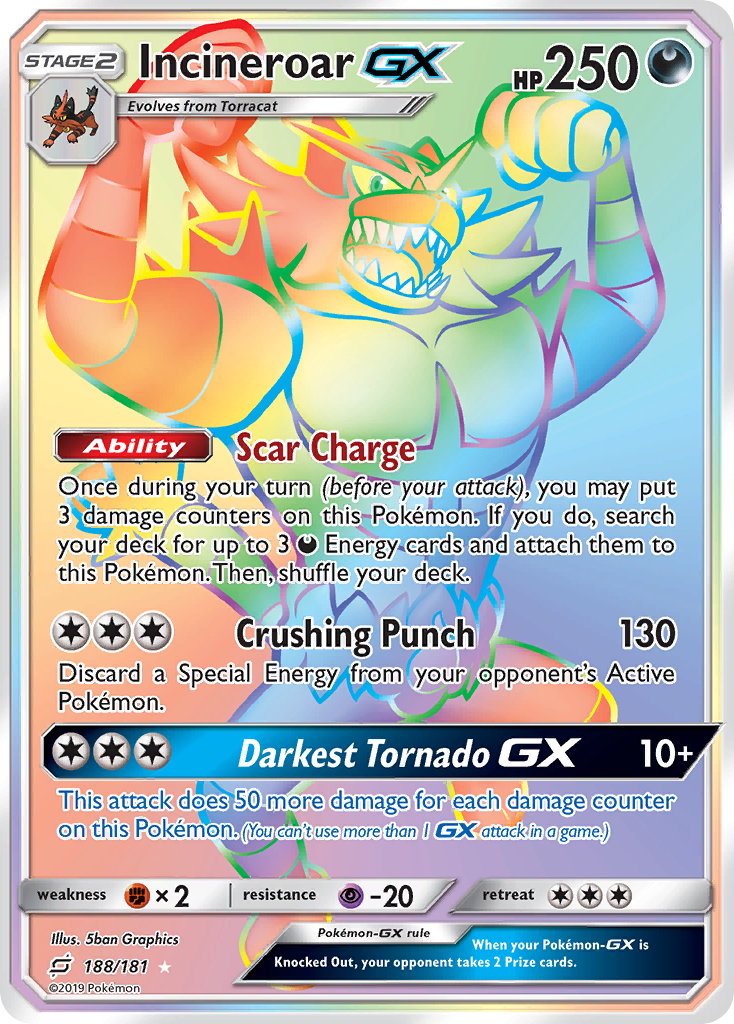 Incineroar GX (188/181) [Sun & Moon: Team Up] | Gam3 Escape