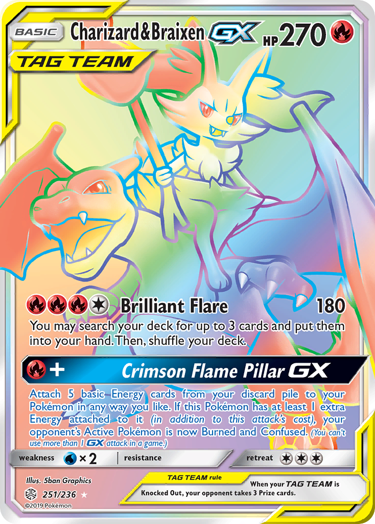 Charizard & Braixen GX (251/236) [Sun & Moon: Cosmic Eclipse] | Gam3 Escape