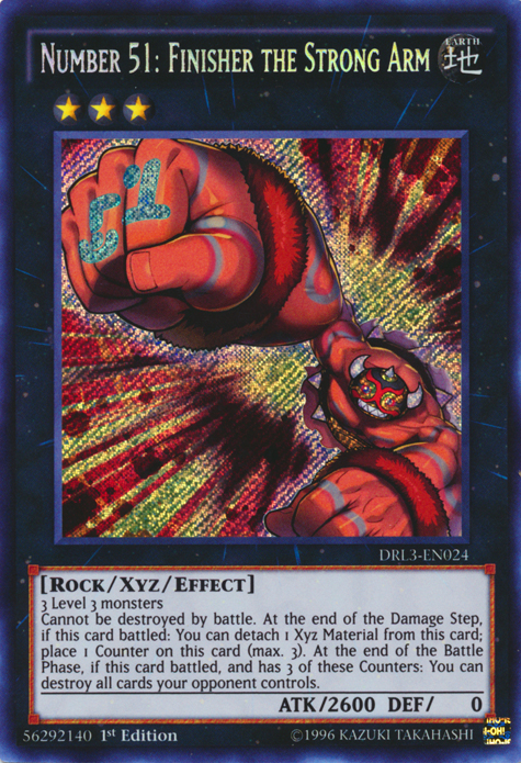 Number 51: Finisher the Strong Arm [DRL3-EN024] Secret Rare | Gam3 Escape