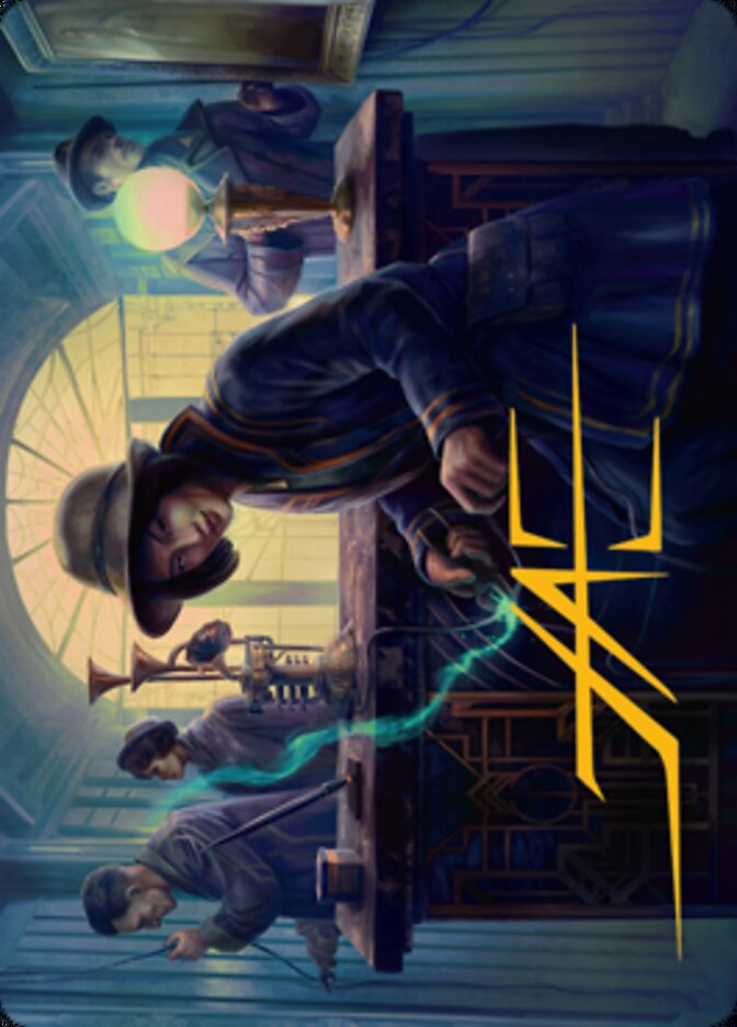 Wiretapping Art Card (Gold-Stamped Signature) [Streets of New Capenna Art Series] | Gam3 Escape