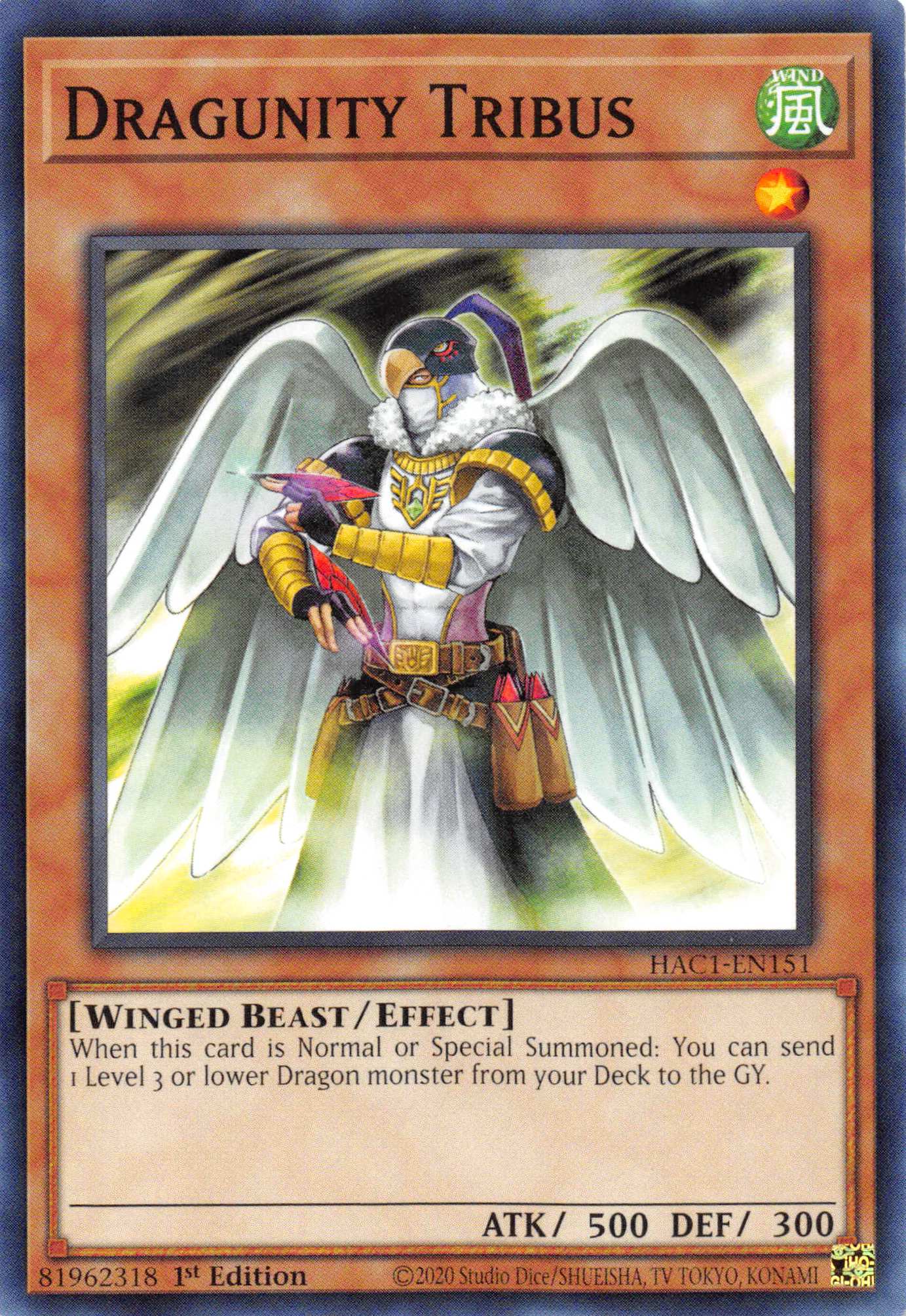 Dragunity Tribus [HAC1-EN151] Common | Gam3 Escape