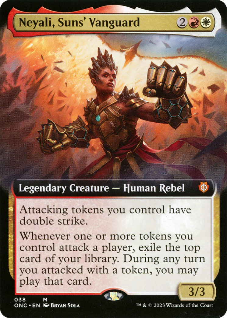 Neyali, Suns' Vanguard (Extended Art) [Phyrexia: All Will Be One Commander] | Gam3 Escape