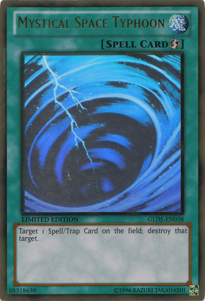 Mystical Space Typhoon [GLD5-EN038] Ghost/Gold Rare | Gam3 Escape