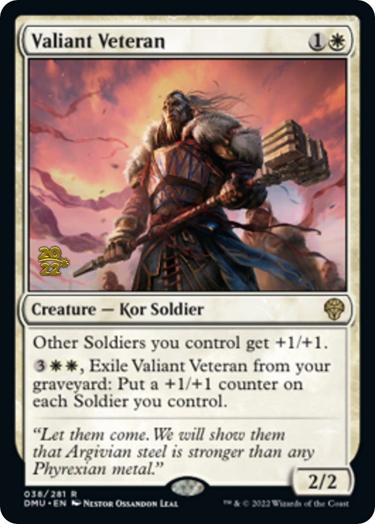 Valiant Veteran [Dominaria United Prerelease Promos] | Gam3 Escape