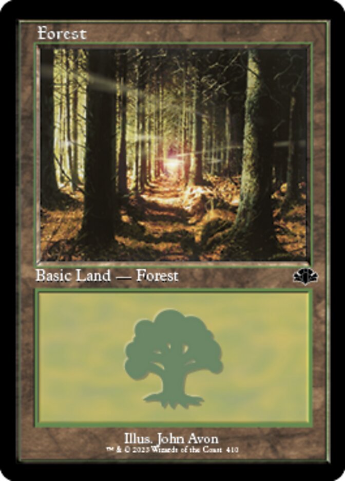 Forest (410) (Retro) [Dominaria Remastered] | Gam3 Escape