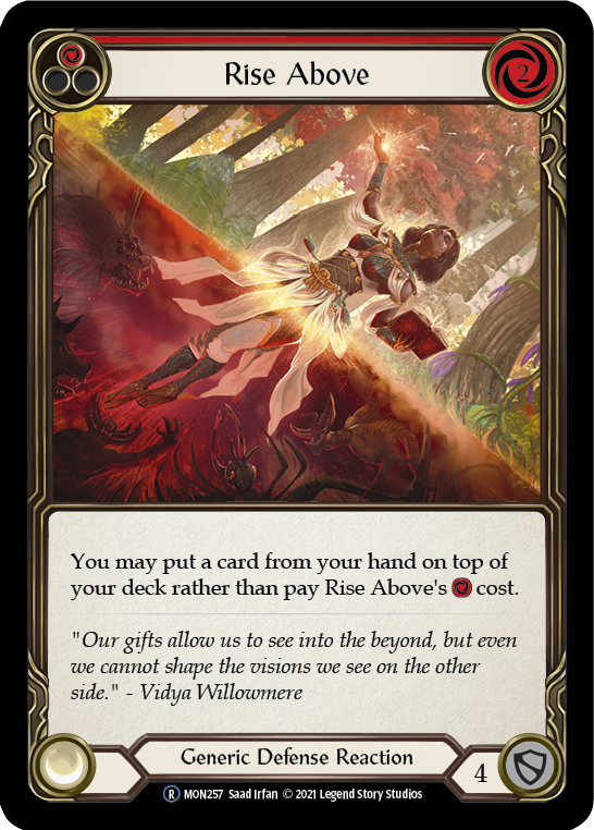 Rise Above (Red) (Rainbow Foil) [U-MON257-RF] Unlimited Rainbow Foil | Gam3 Escape