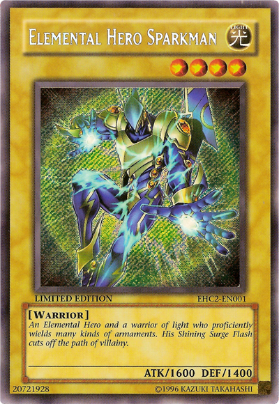 Elemental HERO Sparkman [EHC2-EN001] Secret Rare | Gam3 Escape