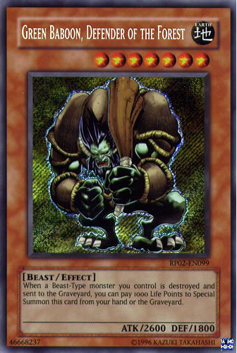 Green Baboon, Defender of the Forest [RP02-EN099] Secret Rare | Gam3 Escape