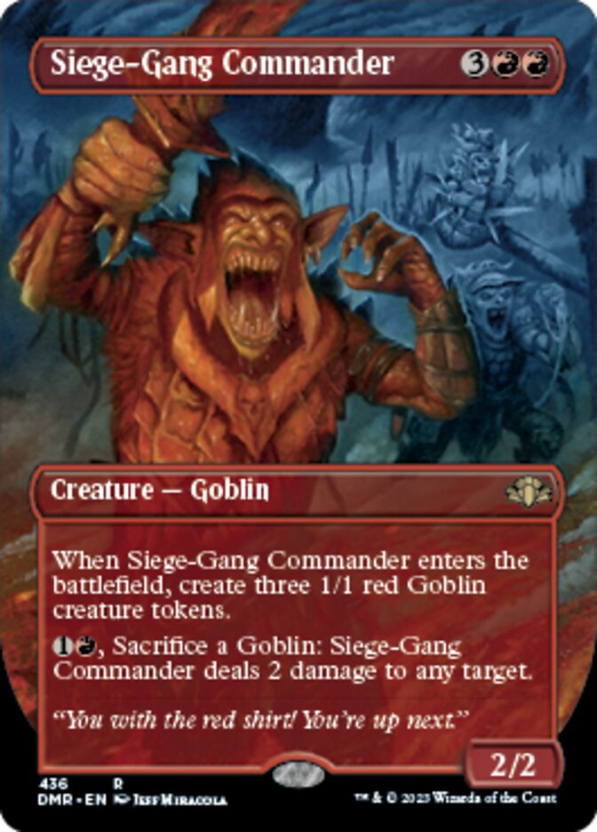 Siege-Gang Commander (Borderless Alternate Art) [Dominaria Remastered] | Gam3 Escape