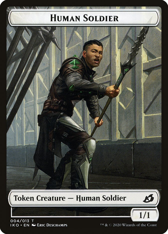 Human Soldier (004/013) [Ikoria: Lair of Behemoths Tokens] | Gam3 Escape