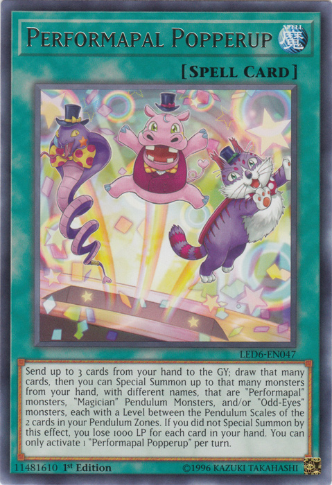 Performapal Popperup [LED6-EN047] Rare | Gam3 Escape