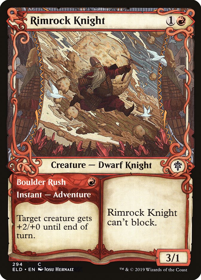 Rimrock Knight // Boulder Rush (Showcase) [Throne of Eldraine] | Gam3 Escape