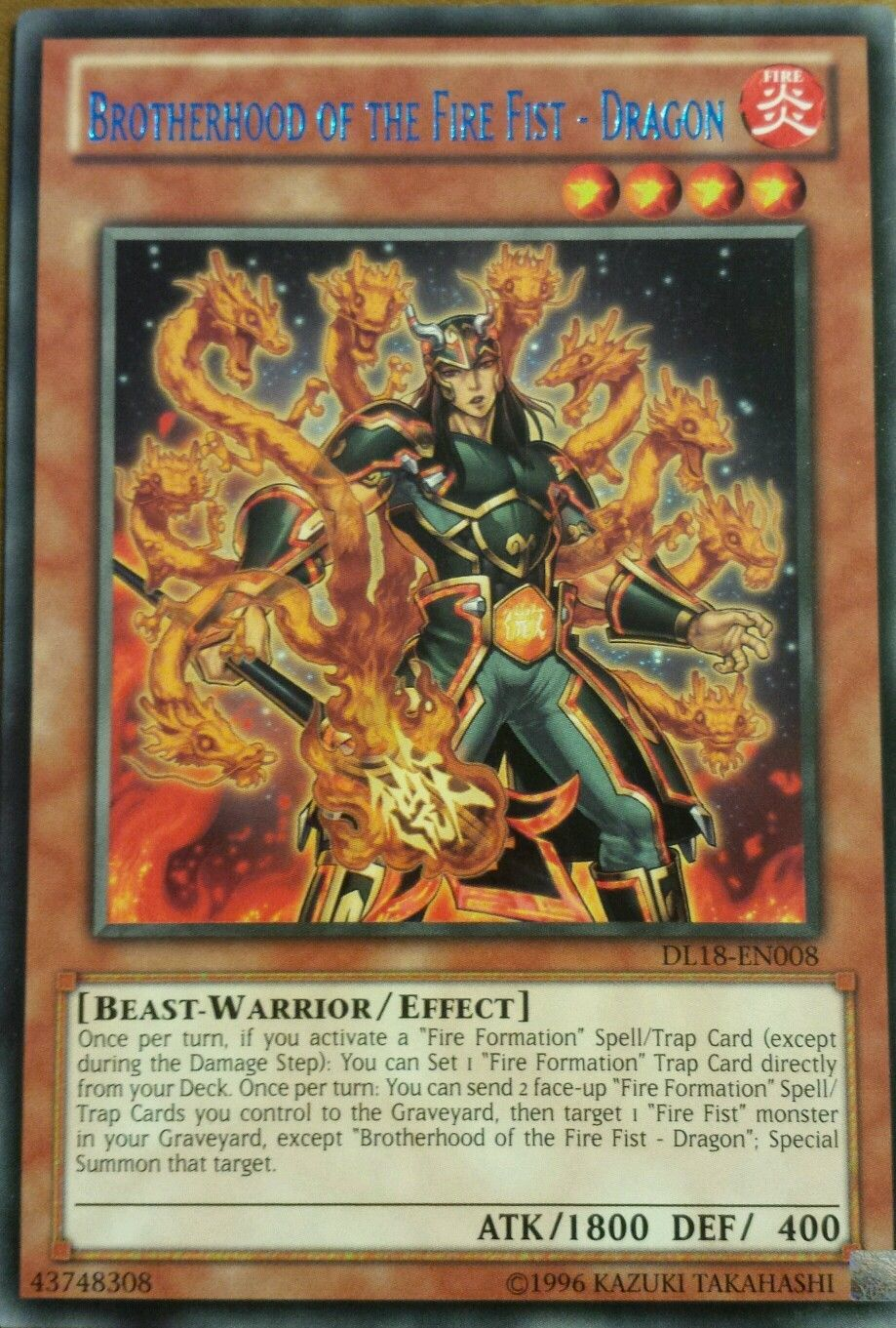 Brotherhood of the Fire Fist - Dragon (Blue) [DL18-EN008] Rare | Gam3 Escape