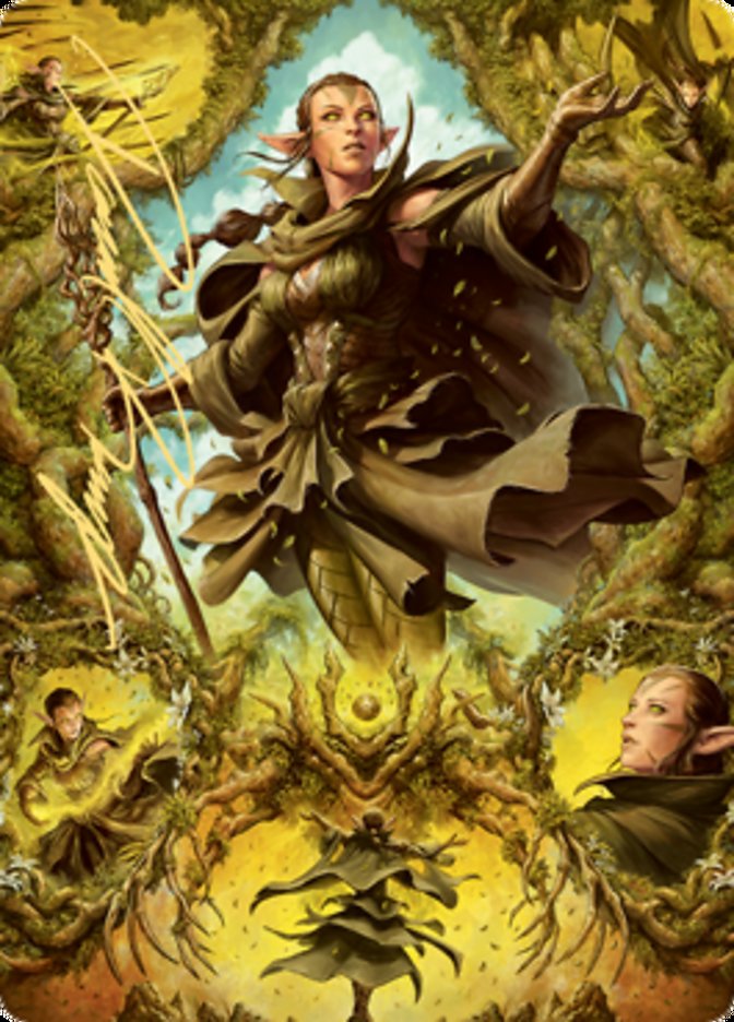 Nissa of Shadowed Boughs 2 Art Card (Gold-Stamped Signature) [Zendikar Rising Art Series] | Gam3 Escape