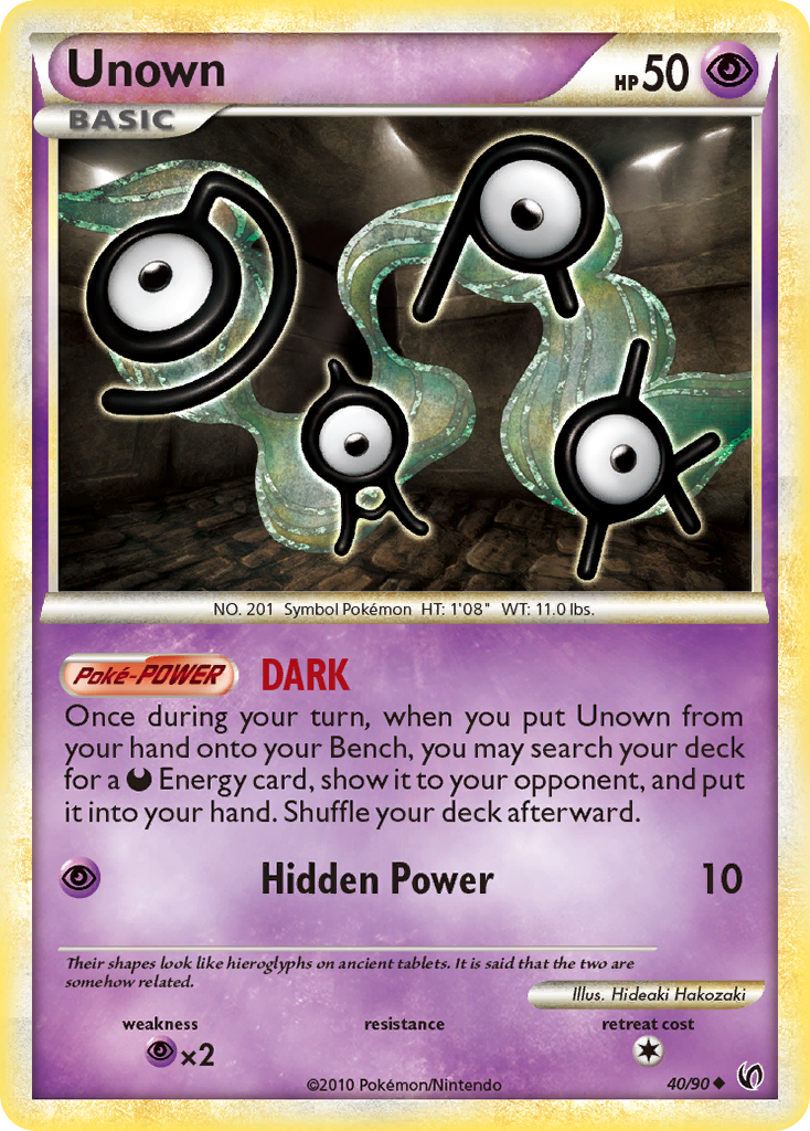 Unown (40/90) [HeartGold & SoulSilver: Undaunted] | Gam3 Escape