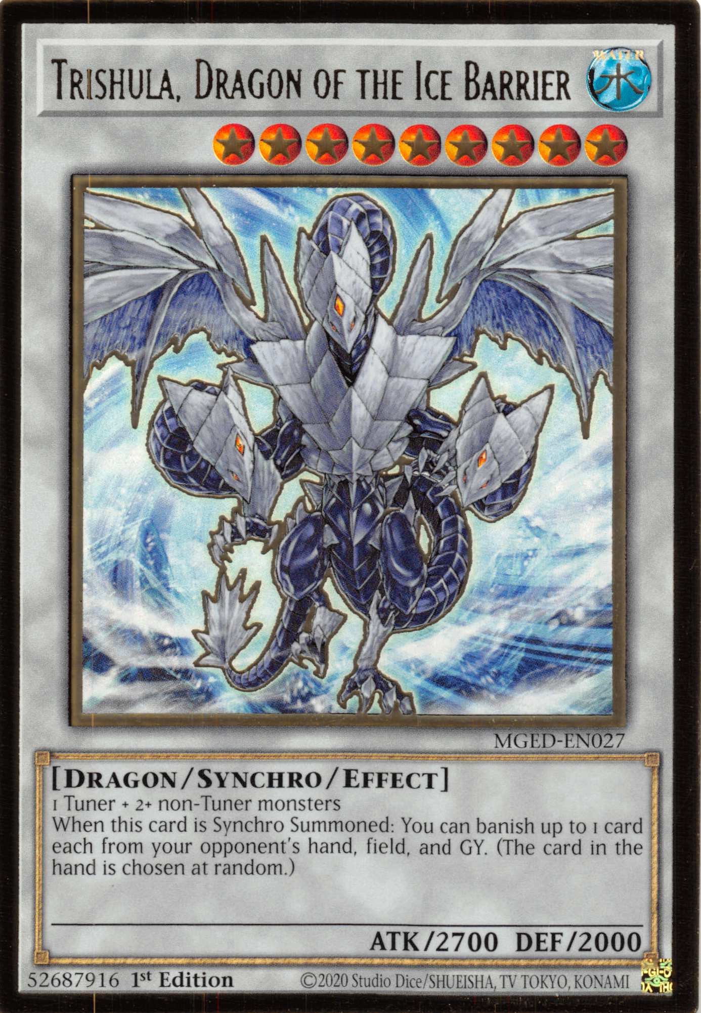 Trishula, Dragon of the Ice Barrier [MGED-EN027] Gold Rare | Gam3 Escape