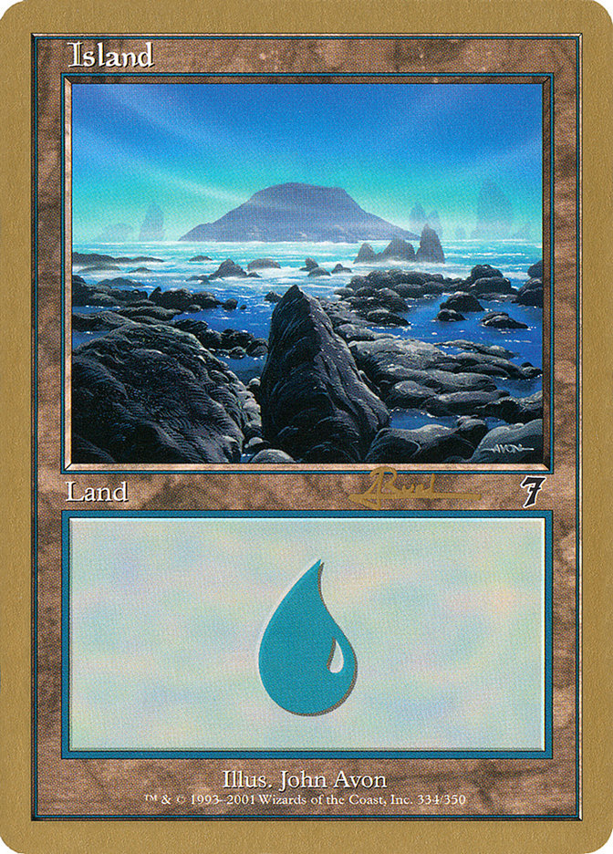 Island (ar334) (Antoine Ruel) [World Championship Decks 2001] | Gam3 Escape