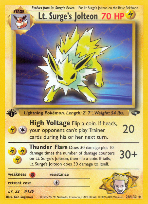 Lt. Surge's Jolteon (28/132) [Gym Challenge 1st Edition] | Gam3 Escape