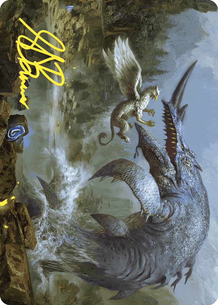 Horned Loch-Whale Art Card (Gold-Stamped Signature) [Wilds of Eldraine Art Series] | Gam3 Escape