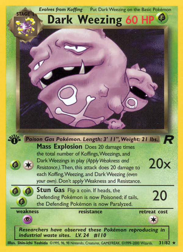 Dark Weezing (31/82) [Team Rocket 1st Edition] | Gam3 Escape